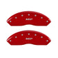 MGP Front set 2 Caliper Covers Engraved Front MGP Red finish silver ch