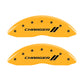 MGP 4 Caliper Covers Engraved Front & Rear With stripes/Charger Yellow finish black ch