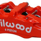 Wilwood Caliper-Forged Dynapro 6 5.25in Mount-Red-L/H 1.62/1.12/1.12in Pistons 0.81in Disc