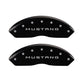 MGP 4 Caliper Covers Engraved Front Mustang Engraved Rear GT Black finish silver ch