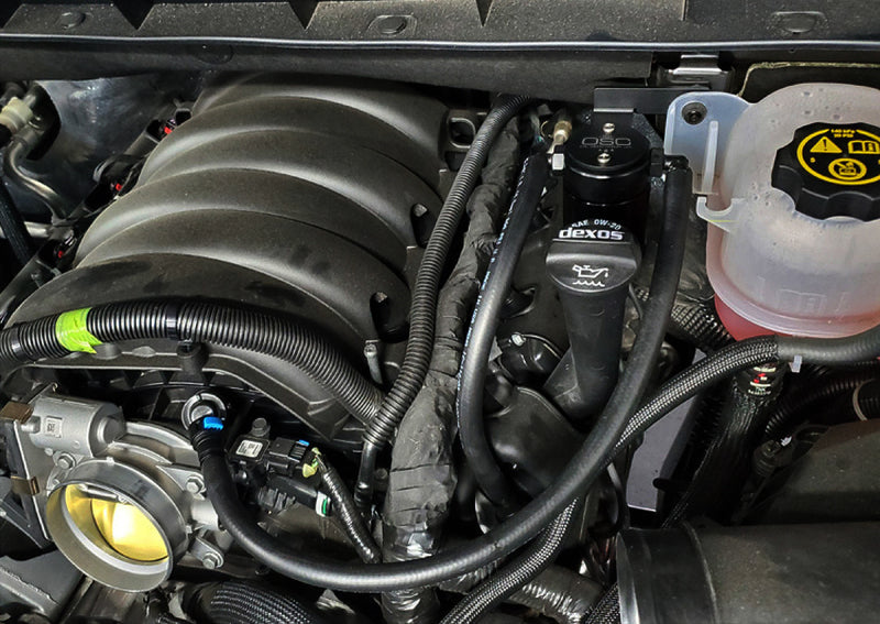 J&L 19-22 Chevrolet Silverado/GMC Sierra 1500 5.3L V8 Driver Side Oil Separator 3.0 - Black Anod