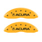 MGP 4 Caliper Covers Engraved Front Acura Engraved Rear MDX Yellow finish black ch