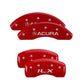 MGP 4 Caliper Covers Engraved Front Acura Engraved Rear ILX Red finish silver ch