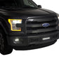 Putco 15-17 Ford F-150 - SS Black Bar Design w/10in Luminix Light Bar Bumper Grille Inserts