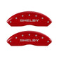 MGP 4 Caliper Covers Engraved Front Shelby Engraved Rear Tiffany Snake Red finish silver ch