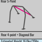 Cusco SFTY21 2-Passenger 5-Point BLK REAR W/Diagonal Bar Roll Cage Subaru GRB STi 08-14