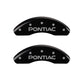 MGP 4 Caliper Covers Engraved Front & Rear Pontiac Black finish silver ch