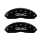 MGP Front set 2 Caliper Covers Engraved Front GMC Black finish silver ch
