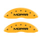 MGP Front set 2 Caliper Covers Engraved Front MOPAR Yellow finish black ch