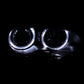 ANZO 2000-2003 BMW 3 Series E46 Projector Headlights w/ Halo Black