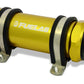 Fuelab 828 In-Line Fuel Filter Long -6AN In/Out 100 Micron Stainless - Gold