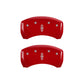 MGP 4 Caliper Covers Engraved Front Lincoln Engraved Rear Star logo Red finish silver ch