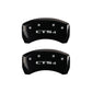 MGP 4 Caliper Covers Engraved Front Cursive/Cadillac Engraved Rear CTS4 Black finish silver ch