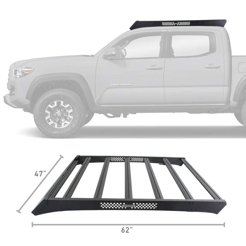Go Rhino 16-21 Toyota Tacoma Ceros Low Profile Roof Rack Textured Black