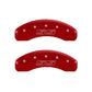 MGP 4 Caliper Covers Engraved Front & Rear Avalanche style/SS Red finish silver ch