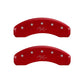 MGP 4 Caliper Covers Engraved Front Cursive/Challenger Engraved Rear RT Red finish silver ch