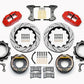 Wilwood Narrow Superlite 4R Rear P-Brk Kit 14.00in Drill Red Strange Eng Floater 3.49in Offset