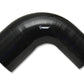 Vibrant 2.5in ID x 3.5in ID x 4in Long Gloss Black Silicone 90 Degree Transition Elbow
