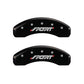 MGP 4 Caliper Covers Engraved Front & Rear SPORT Black finish silver ch