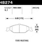 Hawk 96-10 Ford Mustang Blue 9012 Race Front Brake Pads