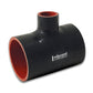Vibrant 4 Ply Reinforced Silicone T Adapter - 3in Outlet ID x 4in OAL x 1in Branch ID (BLACK)