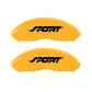 MGP 4 Caliper Covers Engraved Front & Rear No bolts/Sport Yellow finish black ch