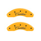 MGP 4 Caliper Covers Engraved Front & Rear Cursive/Cadillac Yellow finish black ch