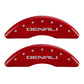 MGP 4 Caliper Covers Engraved Front & Rear Denali Red finish silver ch
