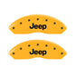 MGP 4 Caliper Covers Engraved Front Jeep Rear Grill Logo Yellow Finish Black Char 2004 Jeep Wrangler