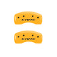 MGP 4 Caliper Covers Engraved Front & Rear Civic Yellow Finish Black Char 2003 Honda Civic