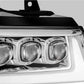 AlphaRex 07-13 Chevy Avalanche NOVA LED Proj Headlights Plank Style Design Chrome w/Activ Light/DRL