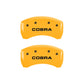 MGP 4 Caliper Covers Engraved Front & Rear Cobra Yellow Finish Black Char 2006 Ford Mustang