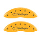 MGP 4 Caliper Covers Engraved Front Cursive/Challenger Engraved Rear RT Yellow finish black ch