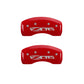 MGP 4 Caliper Covers Engraved Front C5/Corvette Engraved Rear C5/Z06 Red finish silver ch