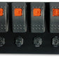 Moroso Rocker Switch Panel - Flat Surface Mount - LED - 3-3/8in x 8in - Five On/Off Switches