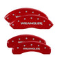 MGP 4 Caliper Covers Engraved Front & Rear WRANGLER Red finish silver ch