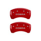 MGP Rear set 2 Caliper Covers Engraved Rear Cobra Red finish silver ch