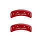 MGP 4 Caliper Covers Engraved Front & Rear Acura Red finish silver ch