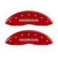 MGP 4 Caliper Covers Engraved Front Honda Engraved Rear Pilot/2016 Red finish silver ch