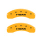 MGP 4 Caliper Covers Engraved Front & Rear Hemi Yellow Finish Black Char 2006 Jeep Commander