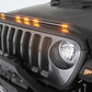 AVS 2007-2018 Jeep Wrangler JK Aeroskin Low Profile Hood Shield w/ Lights - Black