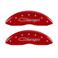 MGP 4 Caliper Covers Engraved Front & Rear Cursive/Charger Red finish silver ch