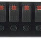 Moroso Rocker Switch Panel - Flat Surface Mount - LED - 3.3888in x 8in - Five On/Off Switches