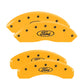 MGP 4 Caliper Covers Engraved Front & Rear No Bolts/Sport 2015 Yellow finish black ch