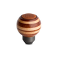 Momo Targa Heritage Shift Knob - Round Wood, Layered Mahogany and Beechwood, Leather Insert Top