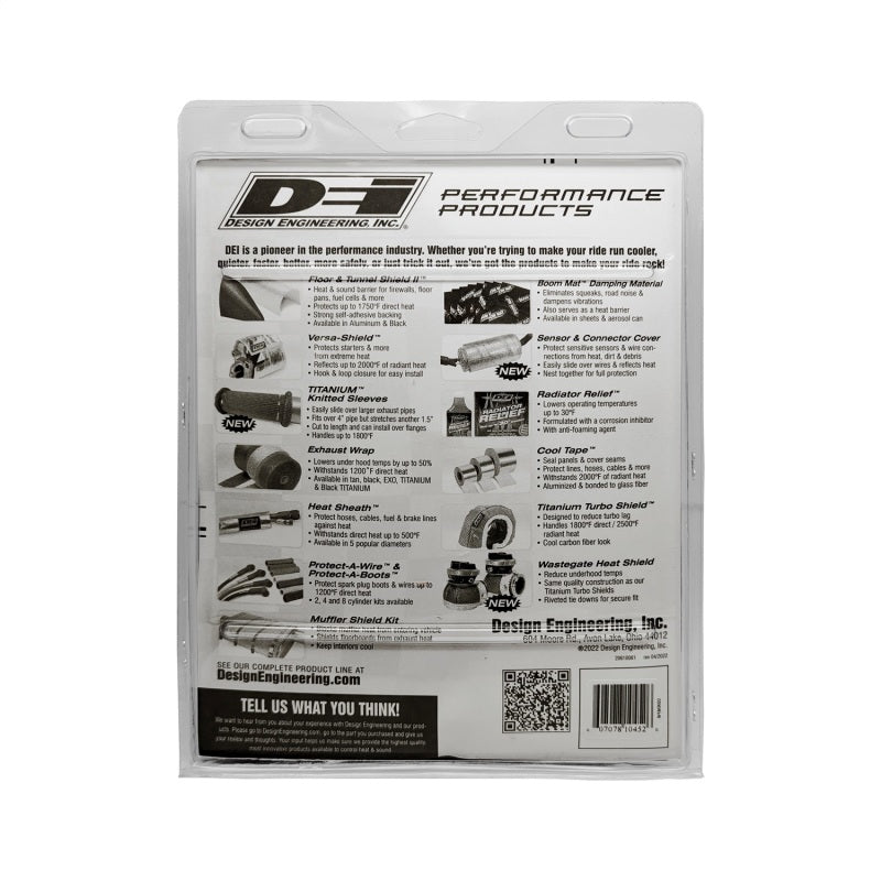 DEI Pipe Shield 6in w x 3ft - w/Stainless Steel Clamps - Titanium