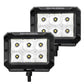 Go Rhino Xplor Bright Series Rectangle LED Spot Light Kit (Surface/Thread Stud Mnt) 4x3 - Blk (Pair)
