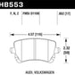 Hawk 07-11 Audi S6 HPS 5.0 Rear Brake Pads