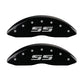 MGP 4 Caliper Covers Engraved Front & Rear Silverado style/SS Black finish silver ch