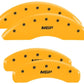 MGP 4 Caliper Covers Engraved Front & Rear 2019+ Ram 1500 Yellow Finish Silver MGP Logo